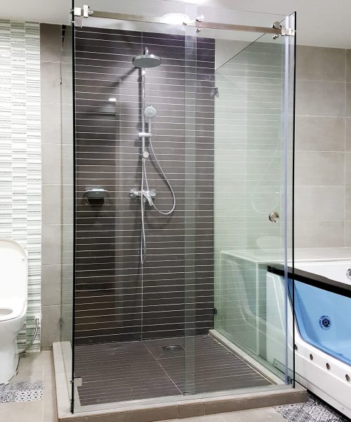 (Milan Series) U-shape frameless sliding system with 8mm clear tempered safety glass shwoer screen